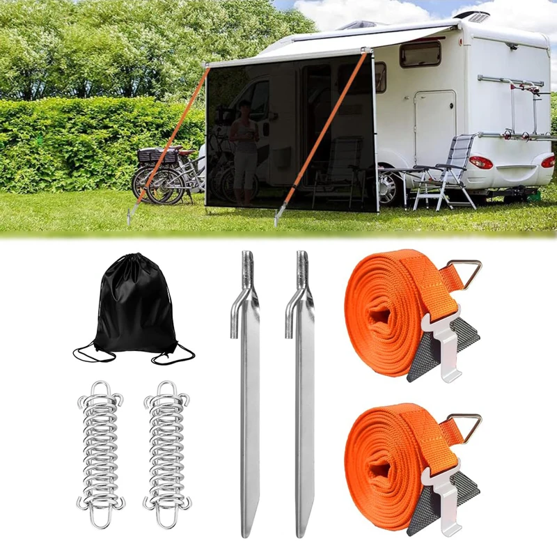 

Fit For Most Motorhomes Awning Storm Band Straps Tie Down Kits For Thule, Fiamma, Dometic Awning Canopy Accessories Replacement