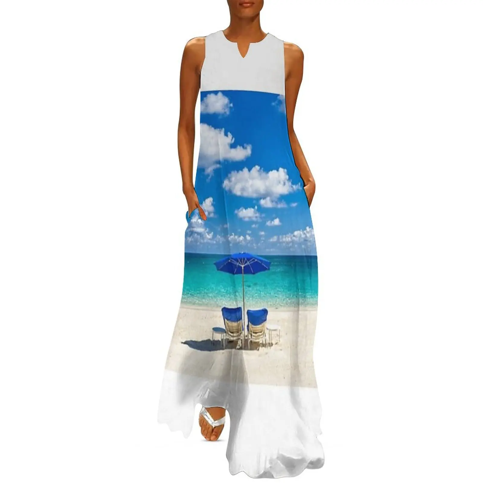 

Turquoise Tropical Beach Paradise Long Dress luxury evening dress woman for wedding women party dresses Dance dresses