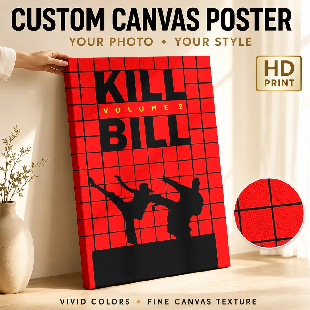 Kill Bill Canvas Poster Customized Photo Modern Aesthetic Wall Art for Dining Room Home Decoration Ready to Hang Gift for Fans