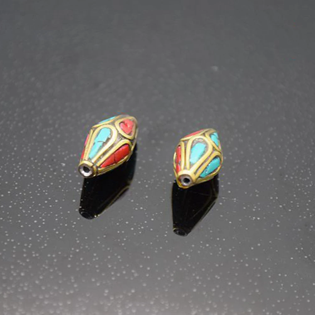 

10pcs Buddha Green Turquoise Spacer For Diy Jewelry Making Handmade Copper Metal Beads Craft Supply Decorative Beads