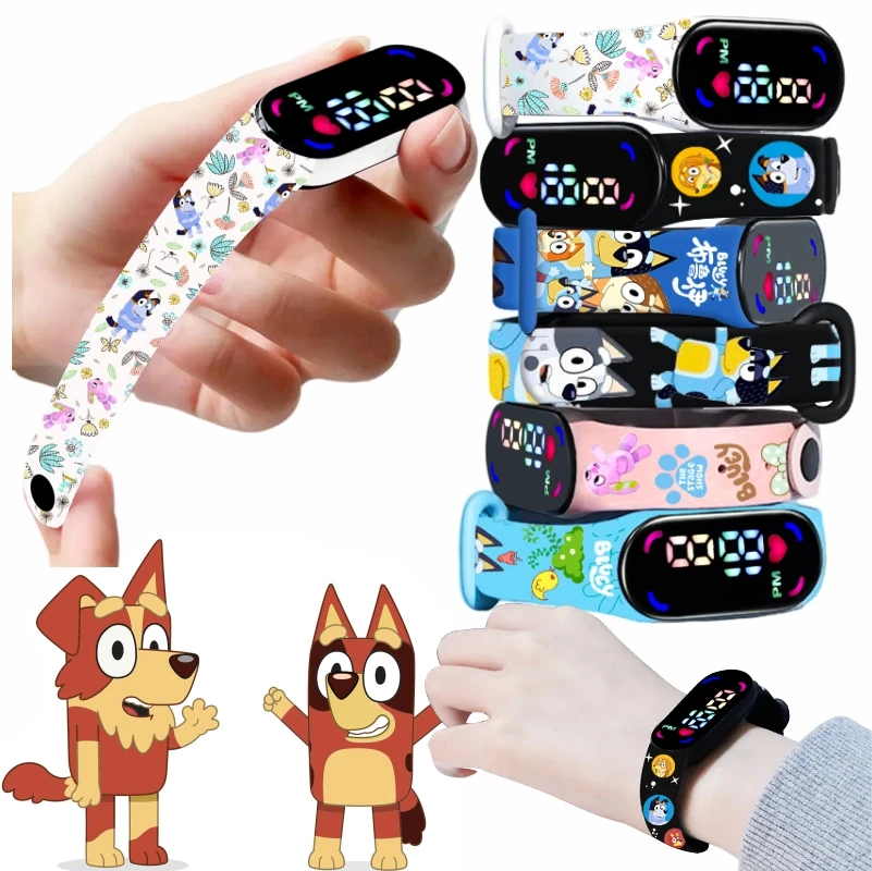 Bluey Bingo Heeler Cute Digital Watch Toy Anime Figure Kids kawaii Cartoon LED Watch Student Watch Children Birthday Party Gifts