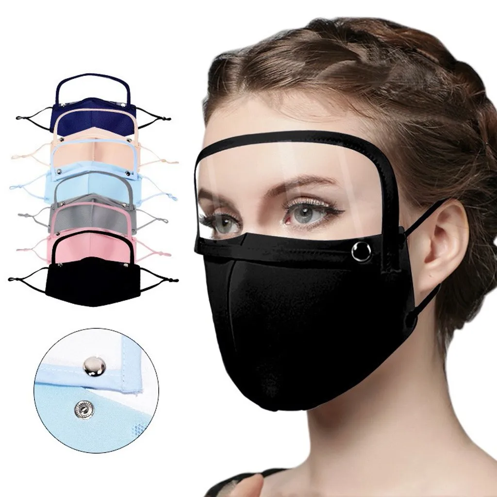 Adult Reusable Face Mask With Detachable Transparent Eyes Shield Fashionable Mask With A Variety Of Color Options Odorless Mask