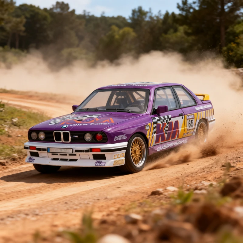 

1:24 M3 E3 1987, модель внедорожных гонок из сплава, литая под давлением металлическая модель автомобиля, коллекция звуковых и световых симуляторов, детская игрушка в подарок