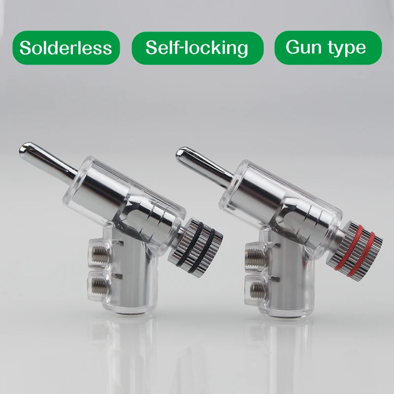 4 Pcs HIFI Gold/Rhodium Plated Lockable SPEAKER CABLE BANANA PLUG CONNECTOR