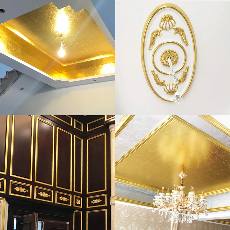 1000Pcs Imitation Gold Silver Aolly Foil Paper Leaf Sheet Gilding DIY Art Crafts Paper Birthday Party Wedding Cake Home Decors