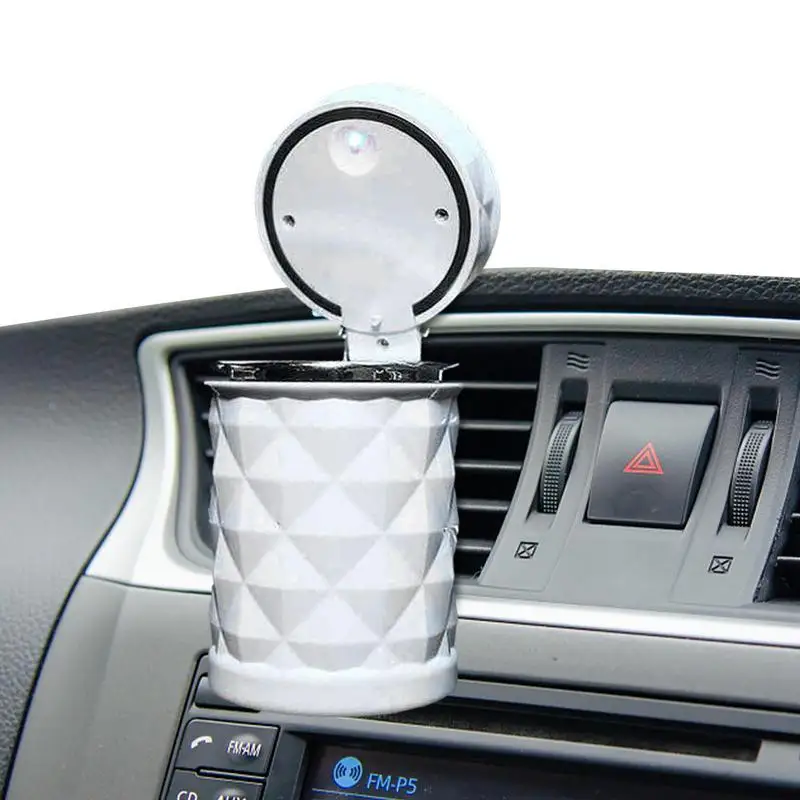 Car Ashtray With Lid Portable Windproof LED Light Ashtray Vehicles Car Air Conditioning Vents Ashtray Car Accessories Interior