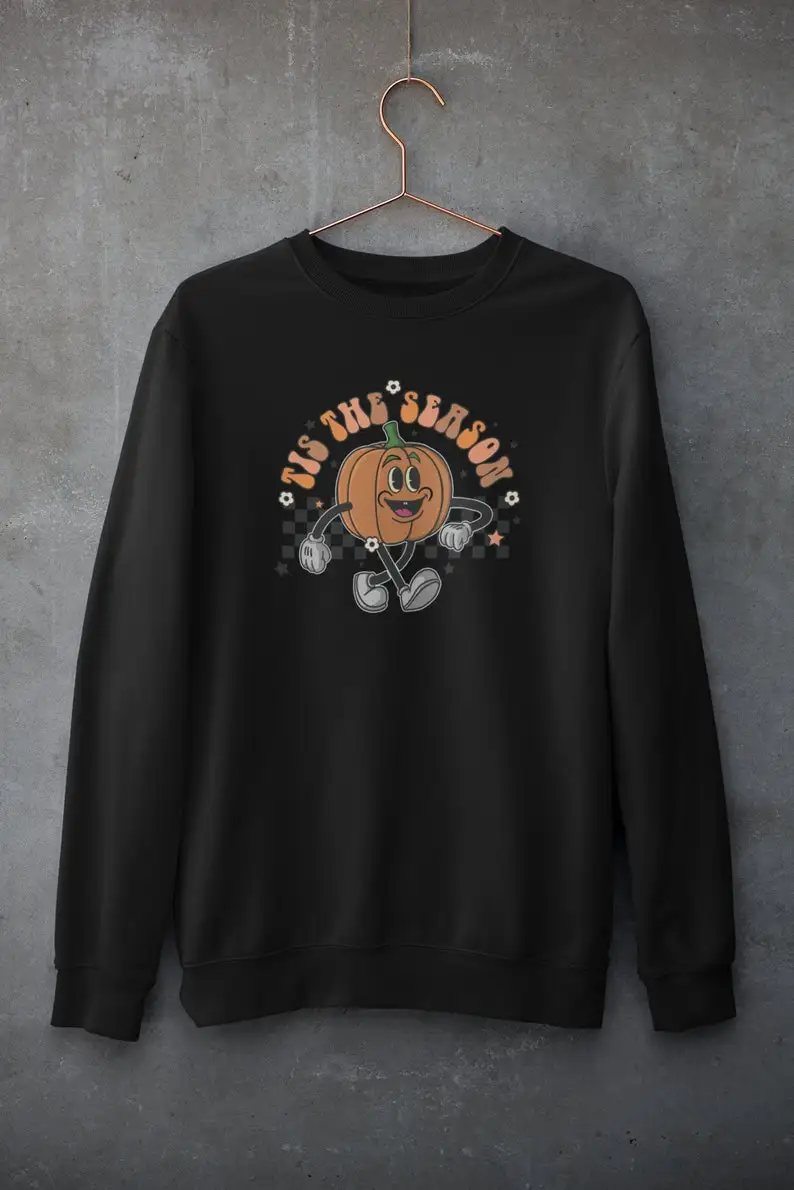 Fall Sweatshirt, Fall Shirt Halloween Sweatshirt Fall Crewneck Fall Womens cute Vintage Casual Streetwear harajuku Drop Shippin