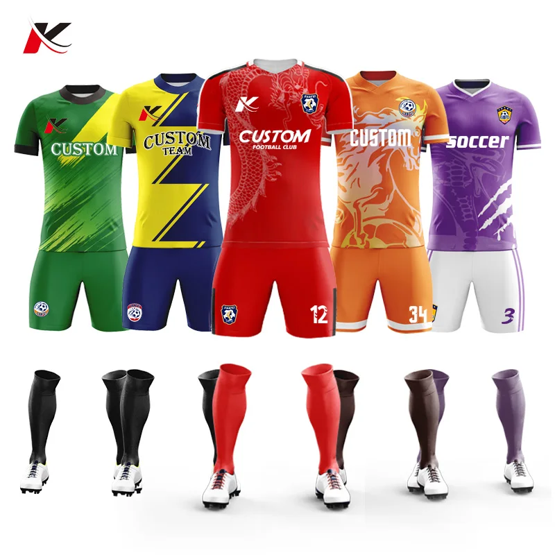 

Custom Sublimation Football Jersey Sets Breathable Football Uniform Club Team Soccer Jersey Set Training Soccer Uniforms For Men