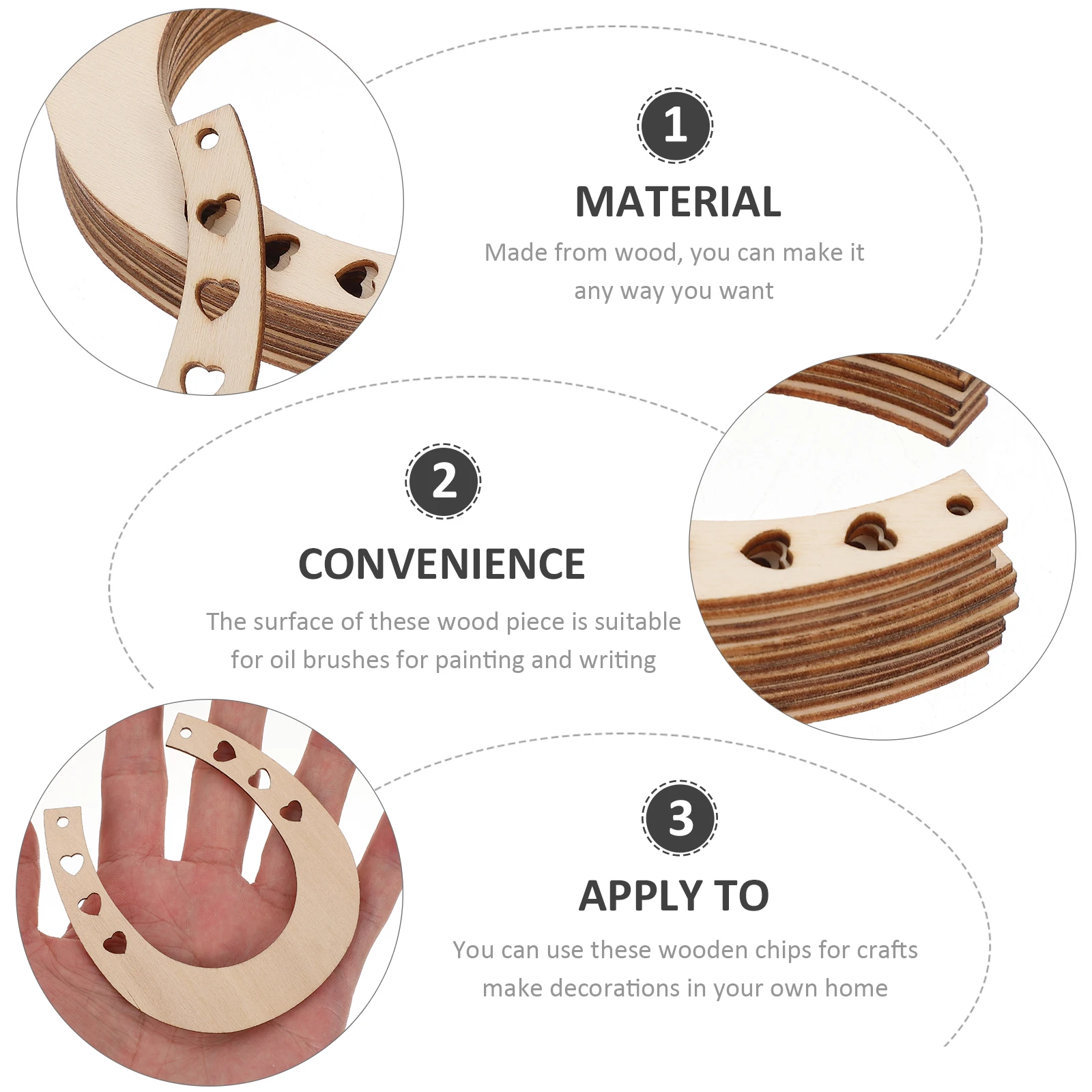 

24 Pcs Wooden DIY Decorative Pendants Unfinished Blank Wood Chips Craft Room Hanging Ornaments Christmas Home Supplies