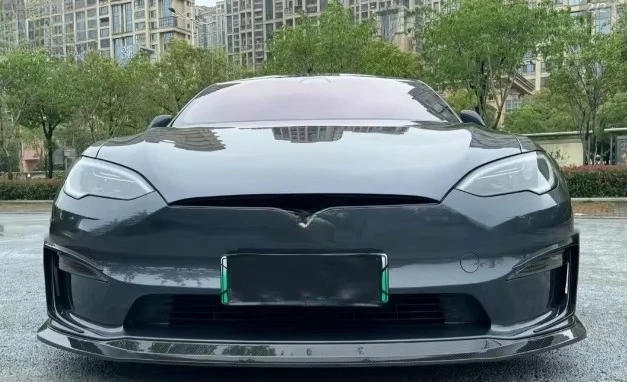 V Style Body Kit Front Lip Diffuser Hoods for  Model S Dry Carbon Fiber Side Skirts Rear Lip Protector