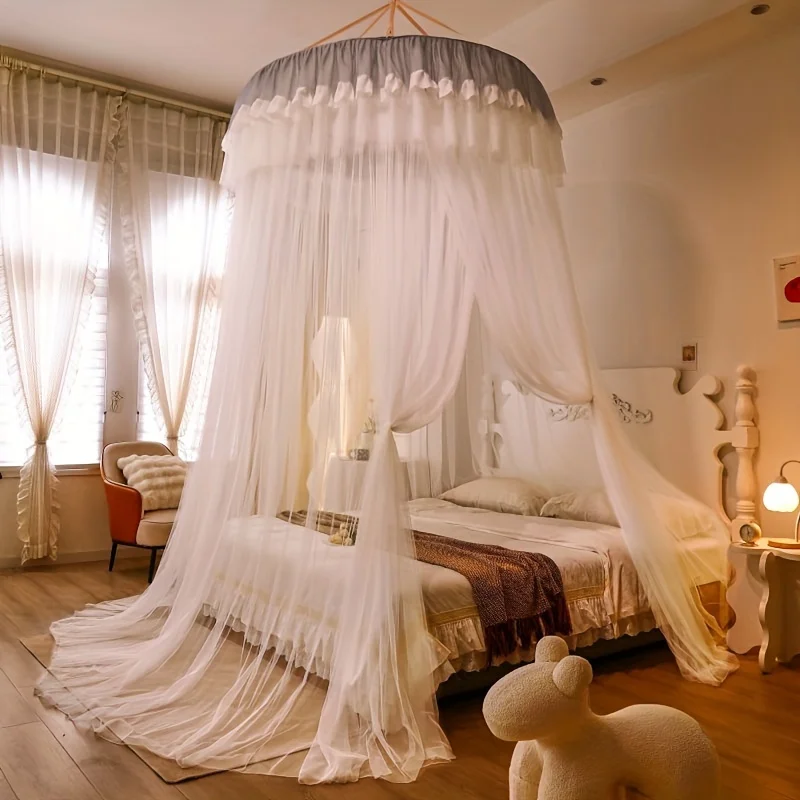 Luxury princess style mosquito net, single double bed, full-size universal lace bed curtain, suspended ceiling mosquito net