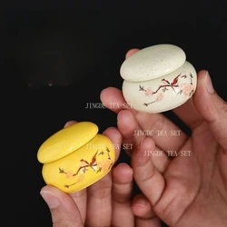 4pc Travel Portable Ceramic Tea Caddy Tea Container Moisture-proof Jar Coffee Airtight Jars Kitchen Spice Nut Storage Container