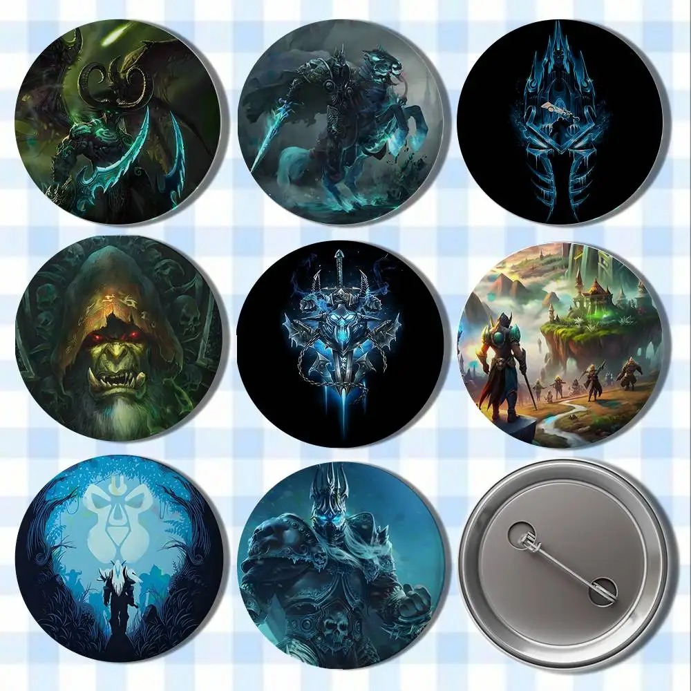 

The World of W-Warcraft Game Badges Button Round Creative Pin Brooch Badge Bag Decor Accessories Fans Collect Friends Gifts