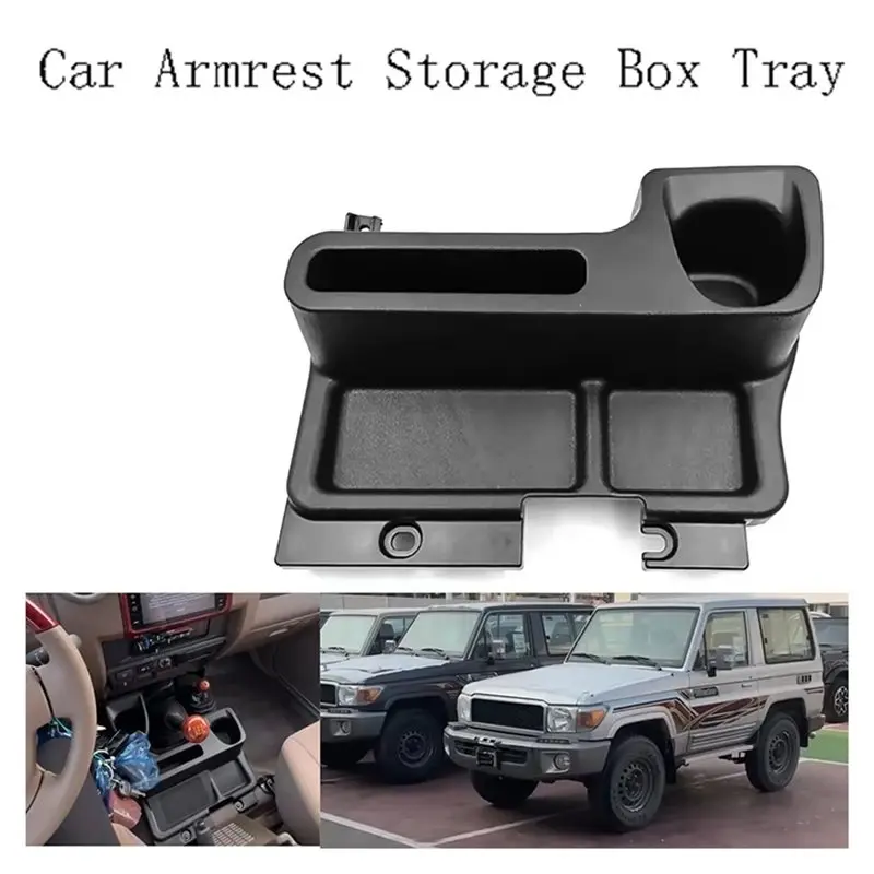 ABQB-مسند ذراع السيارة صندوق تخزين صينية لتويوتا لاند كروزر نماذج-LC70/LC76/LC78/LC79 وحدة التحكم المركزية المنظم حامل الكأس #2