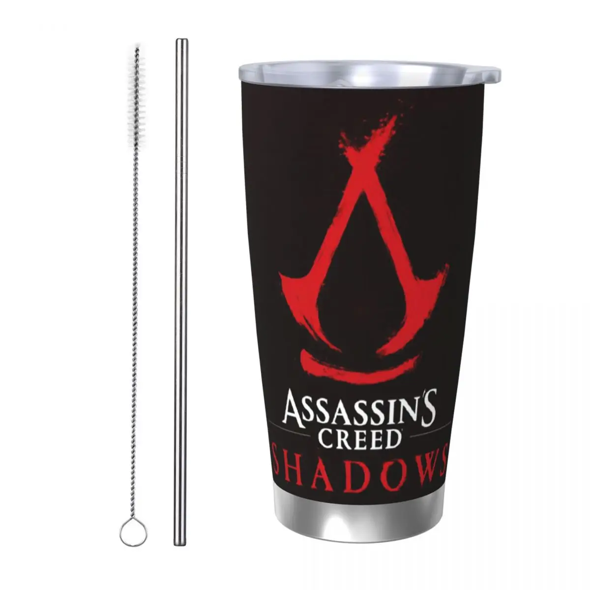 

Assassins Creed RGB Action Adventure Gaming Стакан из нержавеющей стали Кружки с вакуумной изоляцией Термальная холодная бутылка Соломенная 20 унций