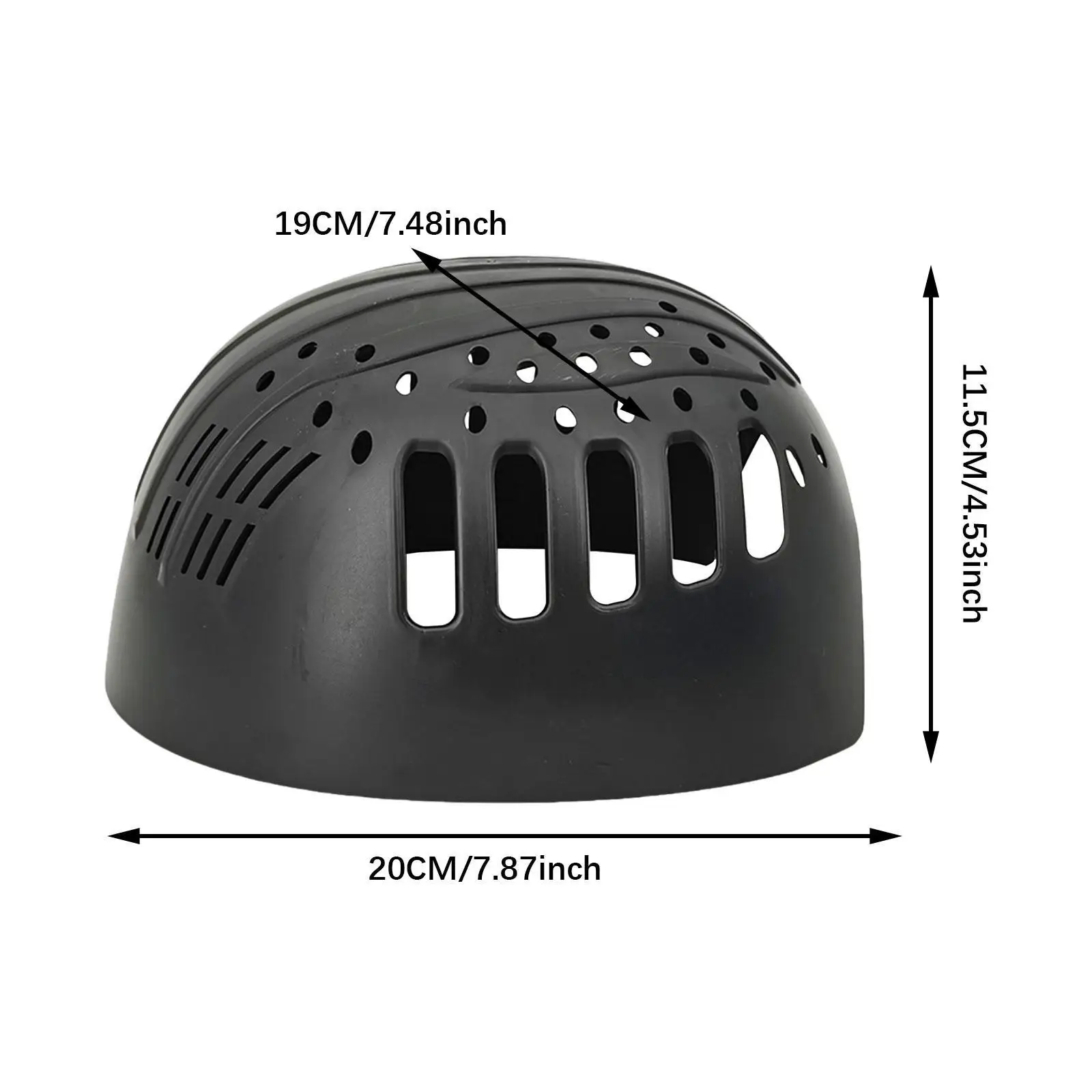 Bump Cap Insert with Venting Black Multipurpose Impact Resistant Cap Inner Shell