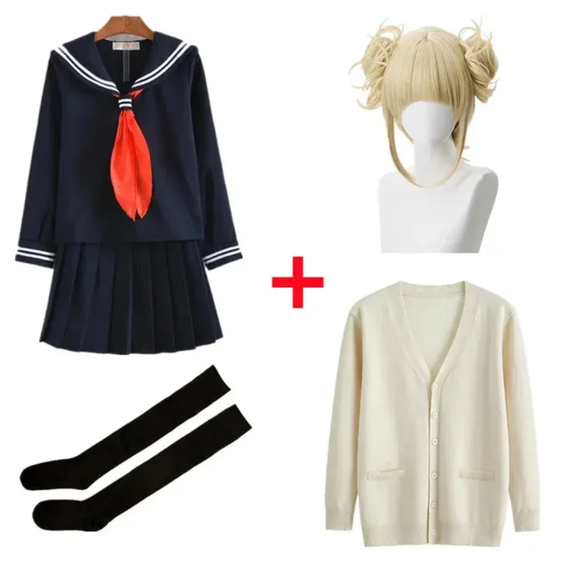 Anime My Hero Academia Himiko Toga Cosplay Costume JK Uniform Skirts Sweater Coat Halloween Christmas Clothes Women Girls view 6