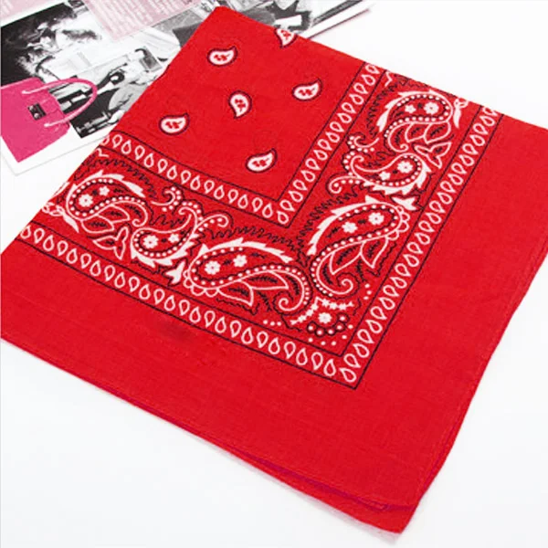 Unisex Bandana Kerchief Punk Hip Hop Cotton Cashew Flower Print Handkerchief Women Men Fashion Head Scarf Headwear Head Wrap