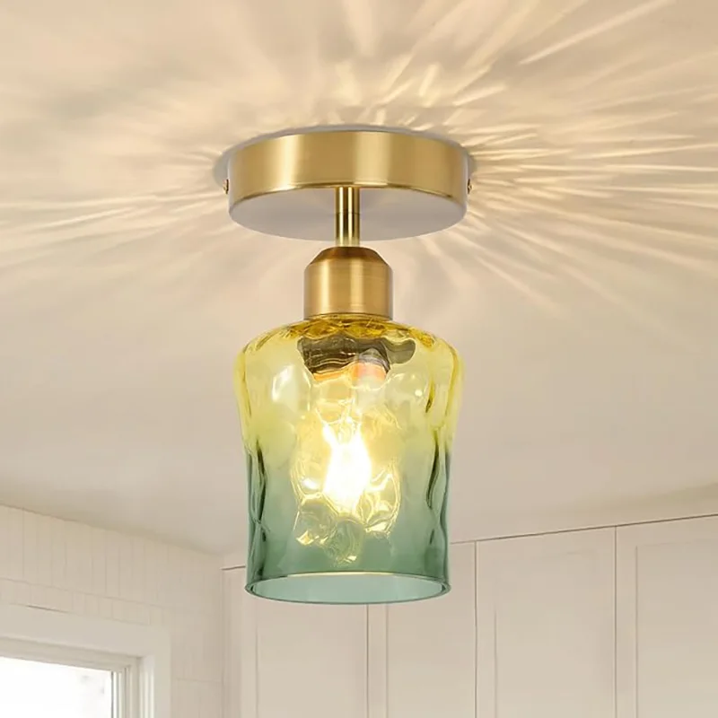 

Современные светодиодные стеклянные потолочные светильники, полувстраиваемые потолочные светильники для коридора, балкона, спальни, дома, в стиле арт-деко