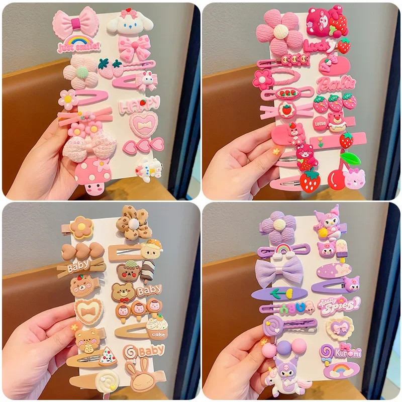 New cartoon hairclip cute children\'s hairpins baby girl hair bobby pins headwear dopamine girl hair accessories