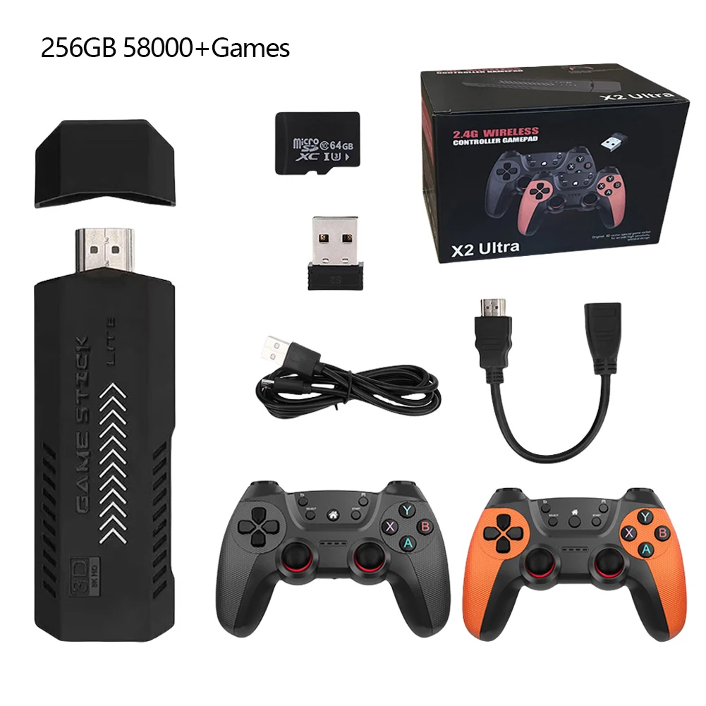 X2 Ultra Video Game Stick Console 4K HDMI-compatible Output 35000+Games Arcade Handheld Emulators Retro Games for Kids Adults