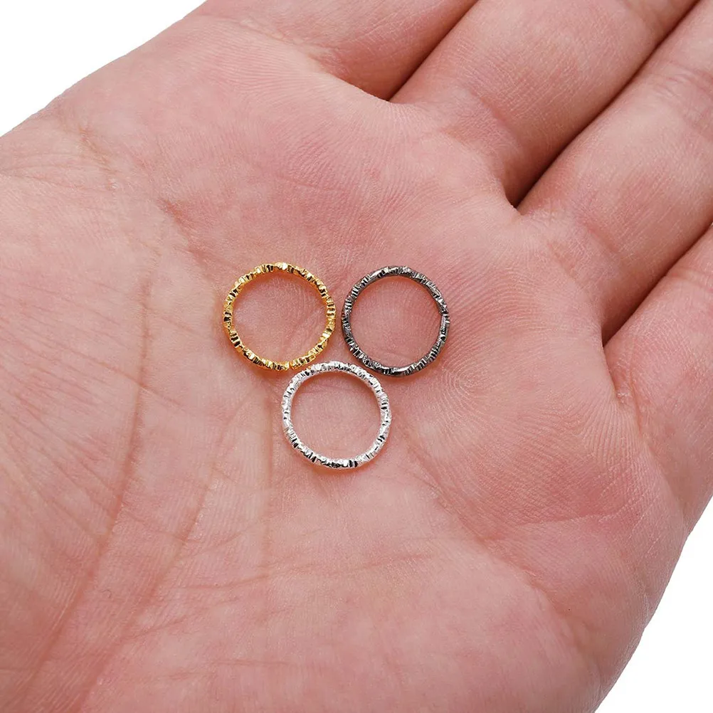 

100Pcs Jewelry Connecting Embossing Jump Ring Bright Color Durable Lightweight DIY Jewelry Making Ring Accessories
