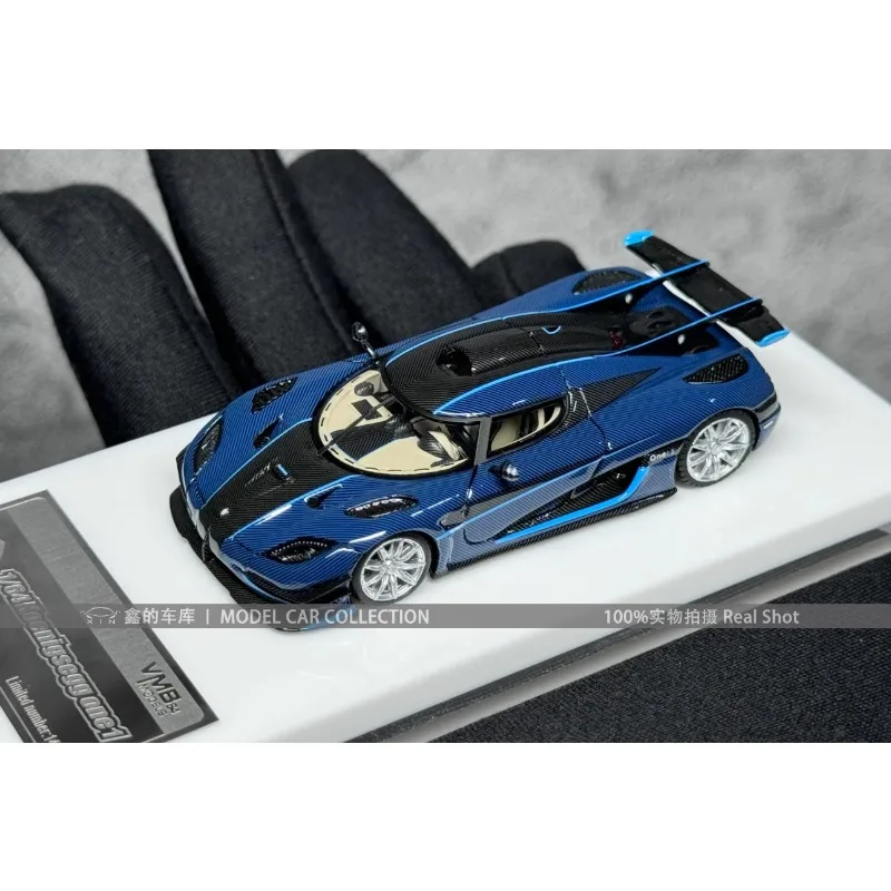 1:64 ONE1 블루 카본 다이캐스트 수지 슈퍼카 모델 컬렉션 장식품, 어린이 장난감, 성인 장식.