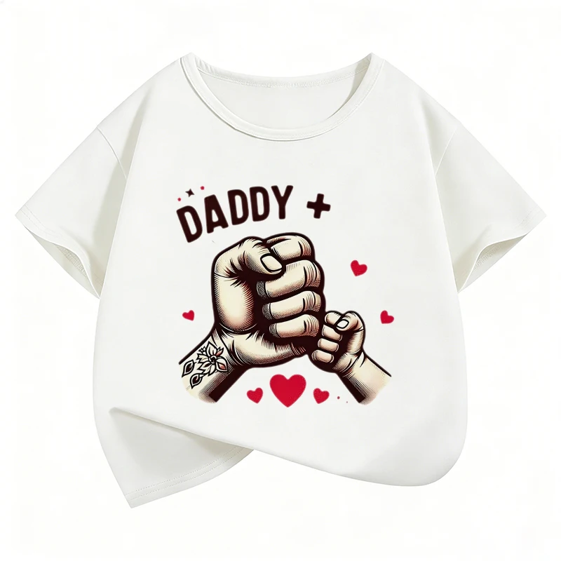 Daddy Love Me Design T-Shirts für Kinder, Kinder-T-Shirt für Jungen und Mädchen, Sommer, Frühling, lässiges Top-T-Shirt
