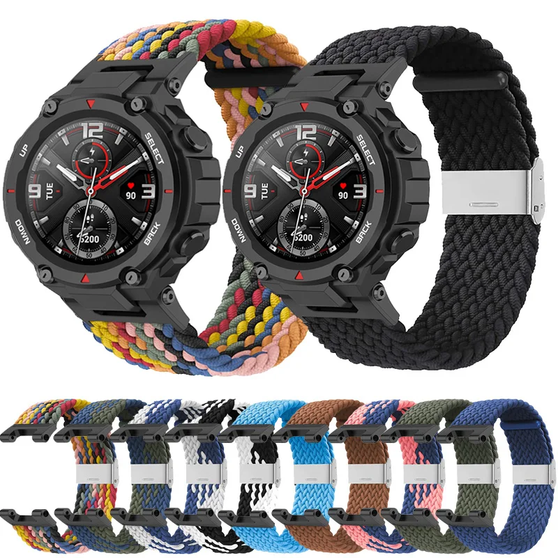 Elastic Braided Straps For Xiaomi Amazfit T-Rex Pro Trex Belt Nylon Adjustable Bracelet For Huami Amazfit T-Rex Smart Watch Band