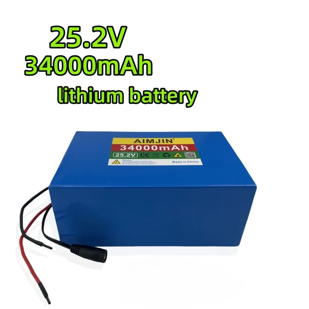 2024 Новый 25,2 в 34000 мАч 6S10P аккумулятор, 18650 перезаряжаемая батарея, подходит для велосипедов, скутеров, внешний источник питания