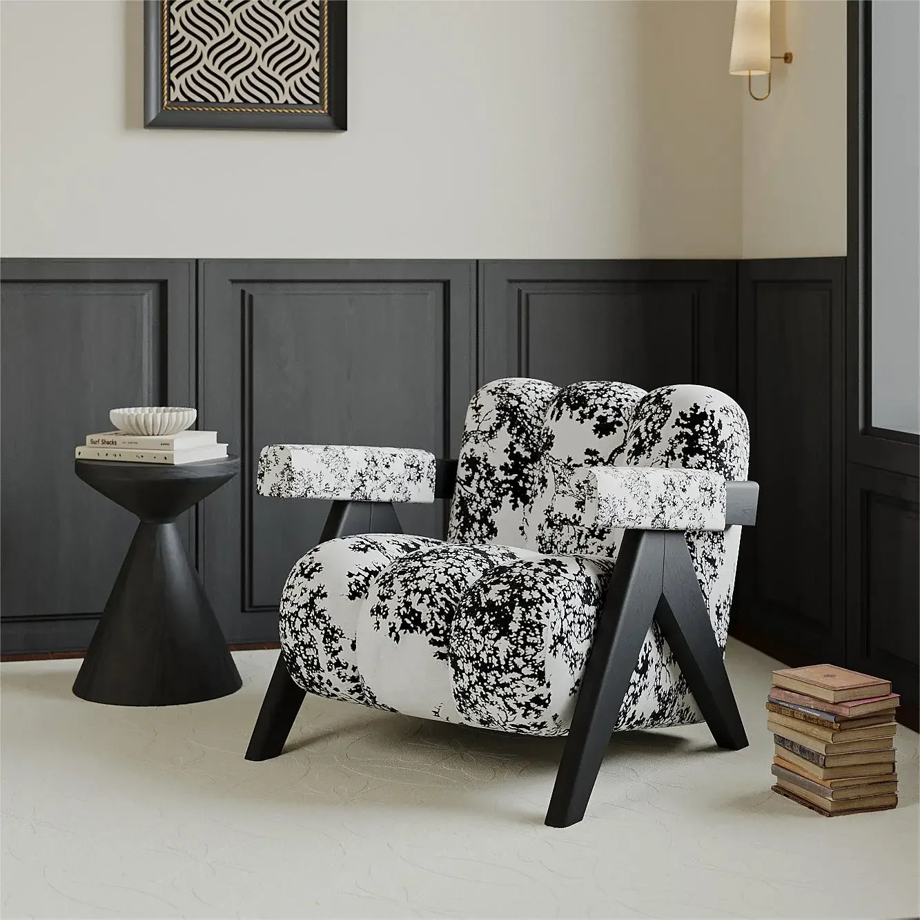 Canapé de salon simple en bois massif