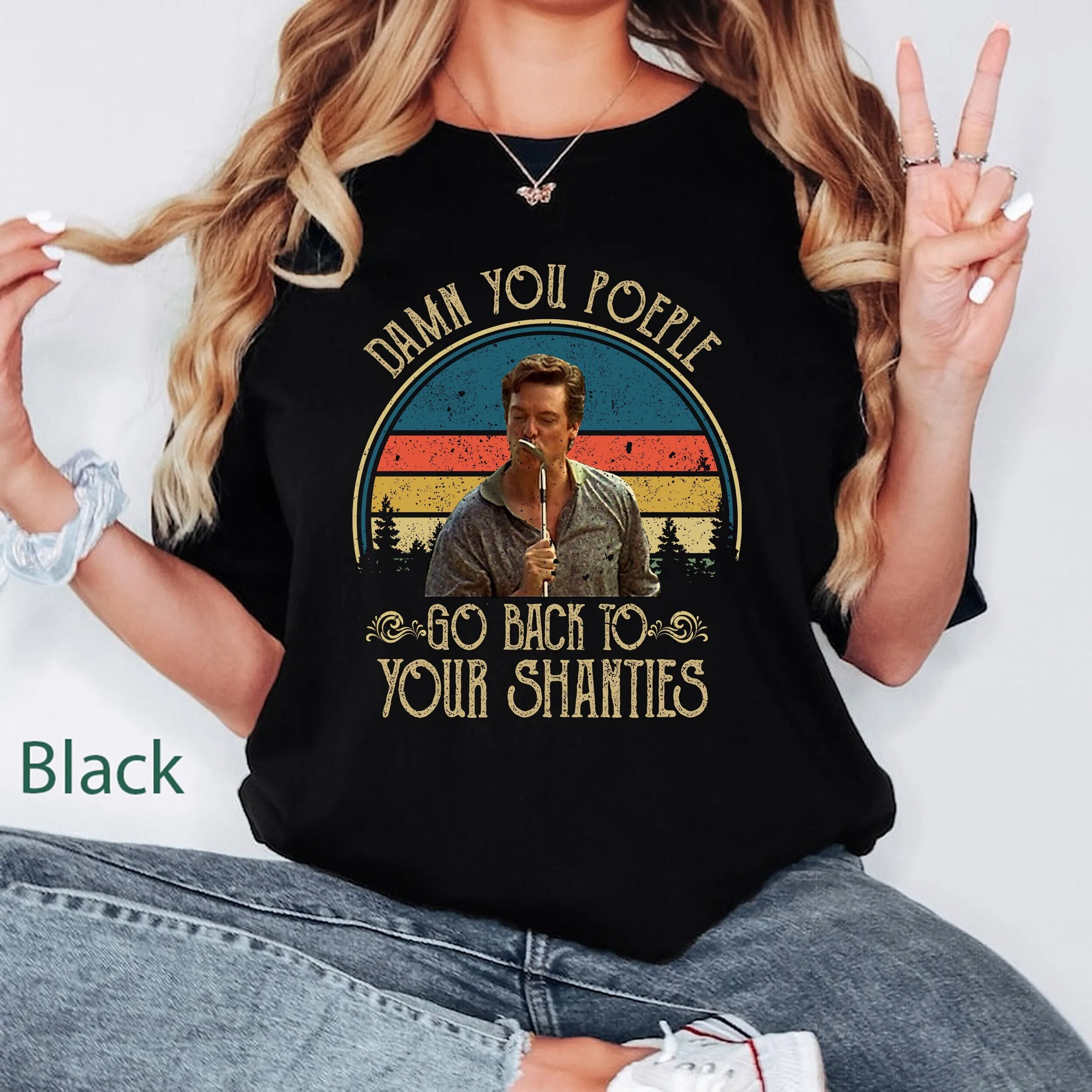 Shooter Mc Gavin Damn You People Go Back To Your Shanties Vintage Comfort Colors T Shirt Funny Movies Quote Cute 2023