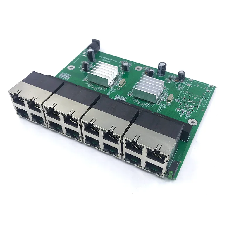 1000M switch Unmanaged 16port 10/100/1000M industrial Ethernet switch module PCBA board OEM Auto-sensing Ports