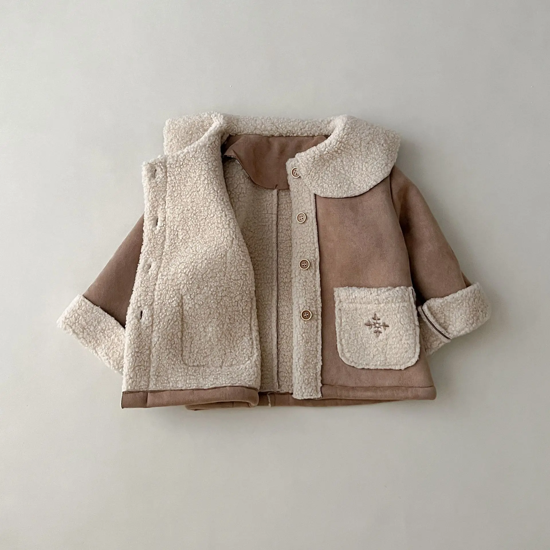 2026-winter-new-girls-faux-suede-coat-with-floral-embroidery-fleece-lined-warm-jacket-for-baby-toddler-kids-1-2-3-4-5-6-7-years