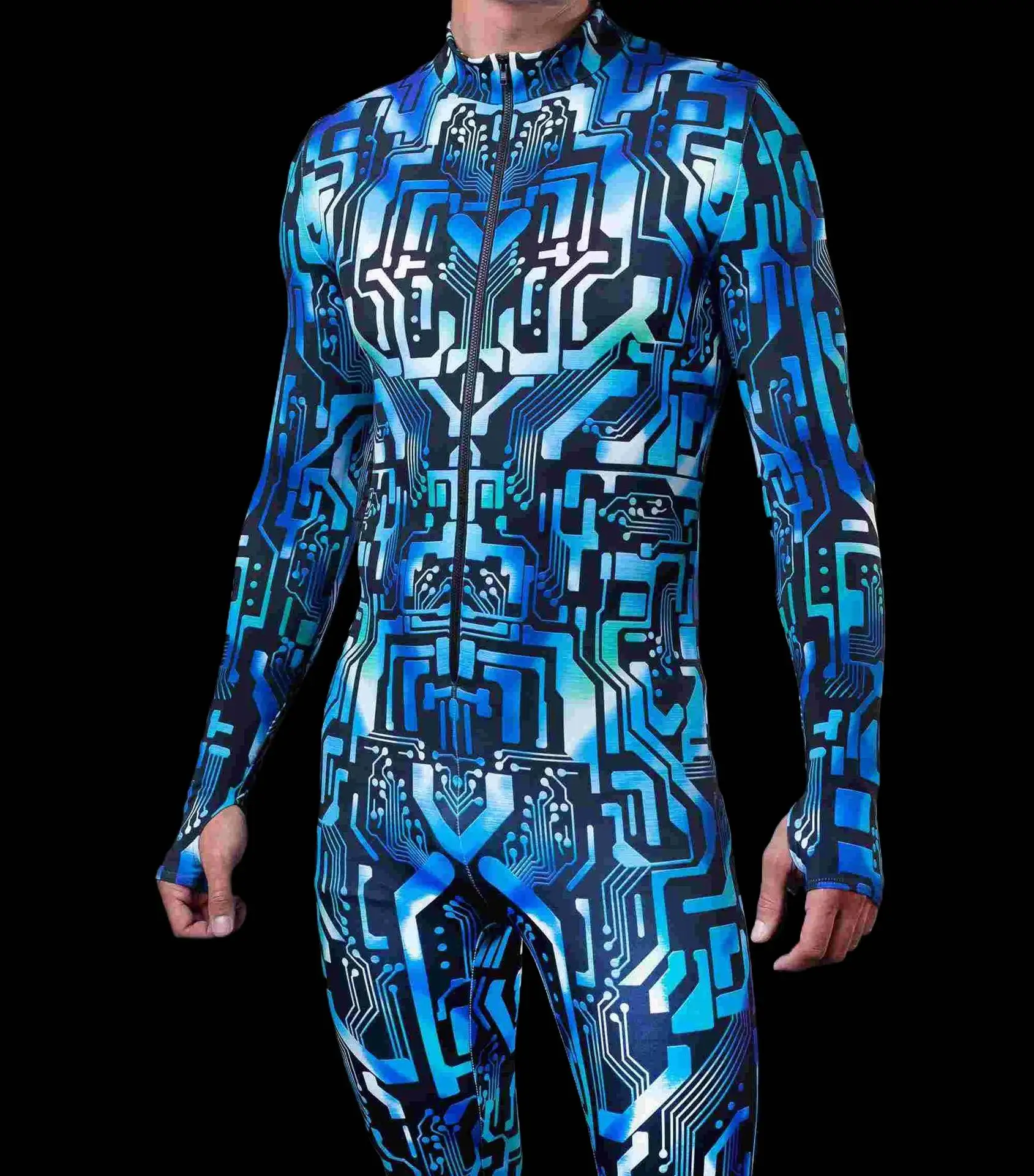 

3d Printed Colorful Bodysuit Cyberpunk Circuit Board Bodysuit Halloween Party Carnival Cosplay Costume Show Bodysuit Yoga Cloth