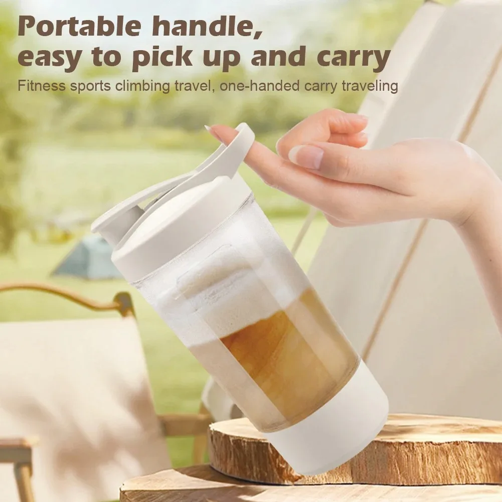 USB Electric Protein Shaker Bottle Portable Rechargeable Blender Cup Multipurpose 450ml Mixing Cups For Fitness Workout