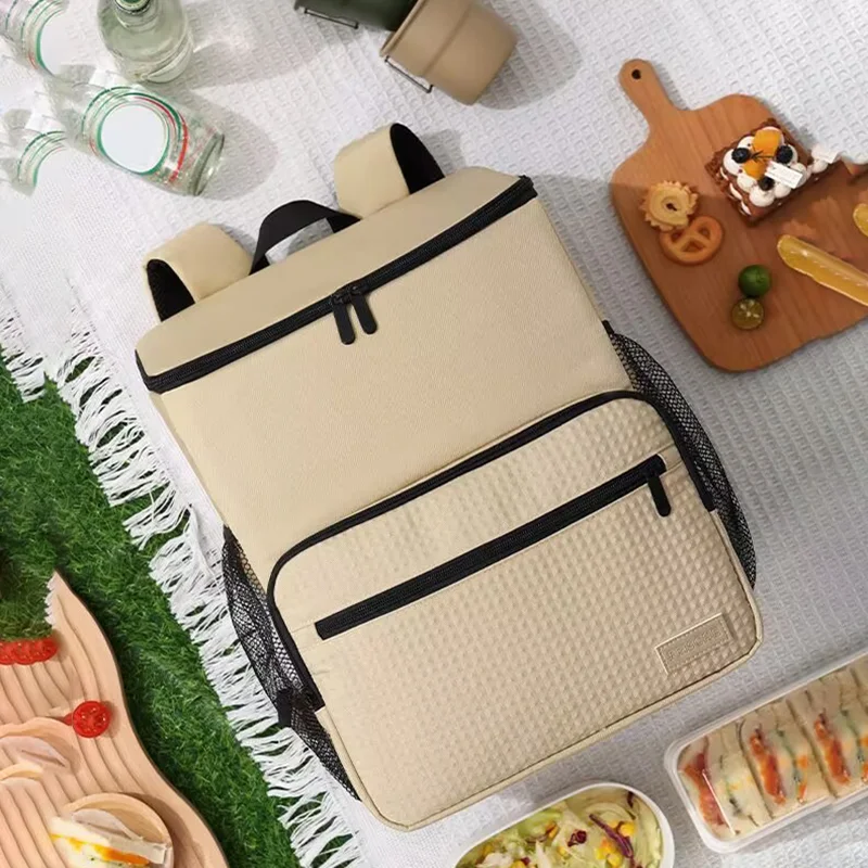 New 23L Portable Thermal Lunch Bag Food Box Durable Waterproof Cooler Ice Insulated Case Camping Oxford Dinner Backpacks Icebox