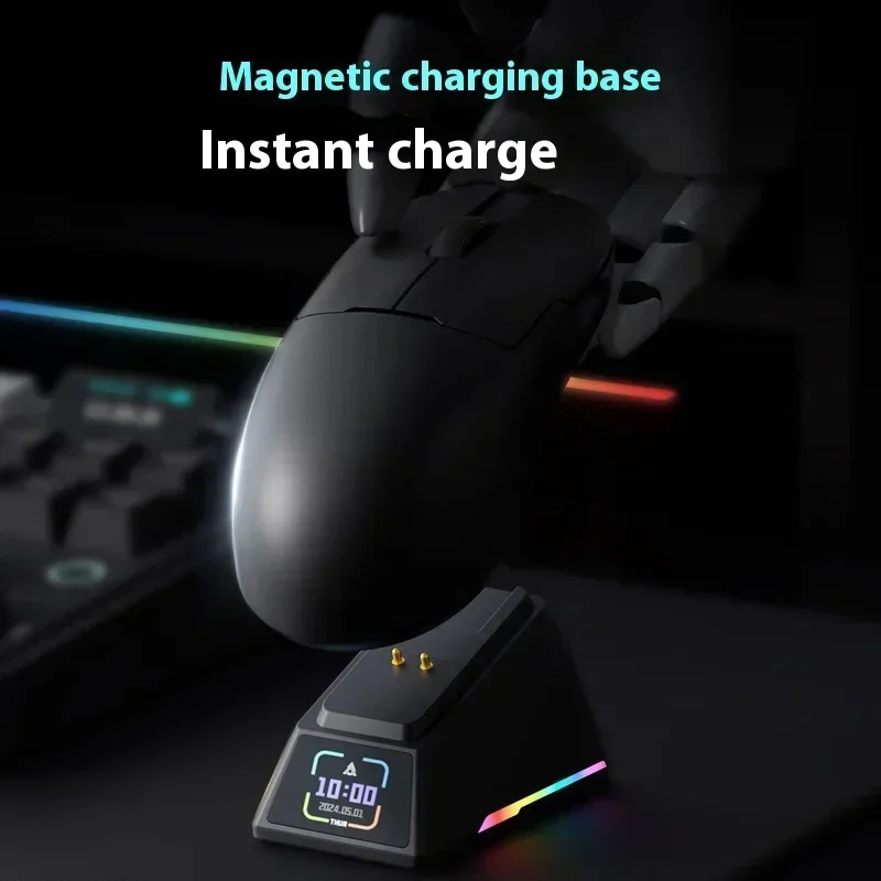 Imagem -04 - Ajazz Wireless Gaming Mouse Lightpeso pc Gamer Mac Gif Modo 8k Paw3950 Sensor Base de Carregamento Fps Aj159 Apex