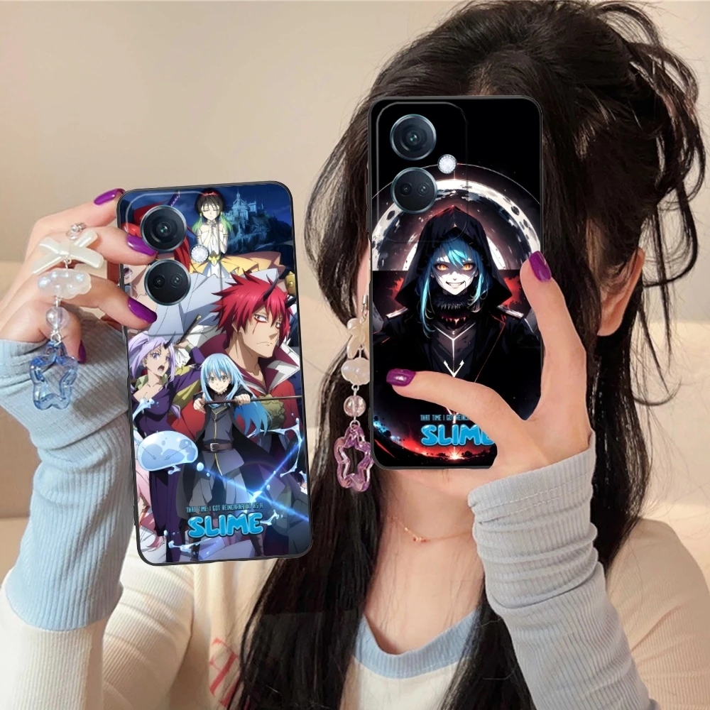 Slime Tensura Rimuru Mobile Phone Case for OPPO Find X5 X3 X2 A93 Reno 8 7 Pro A74 A72 A53 Black Soft Phone Cover Shell