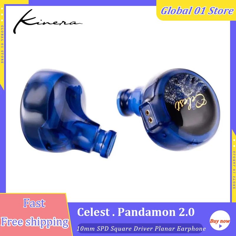 Kinera Celest Pandamon 2.0 Earphone 10mm SPD Square Driver Planar In-Ear IEMs Monitor 2pin 0.78 Cable Gaming Music Headphone