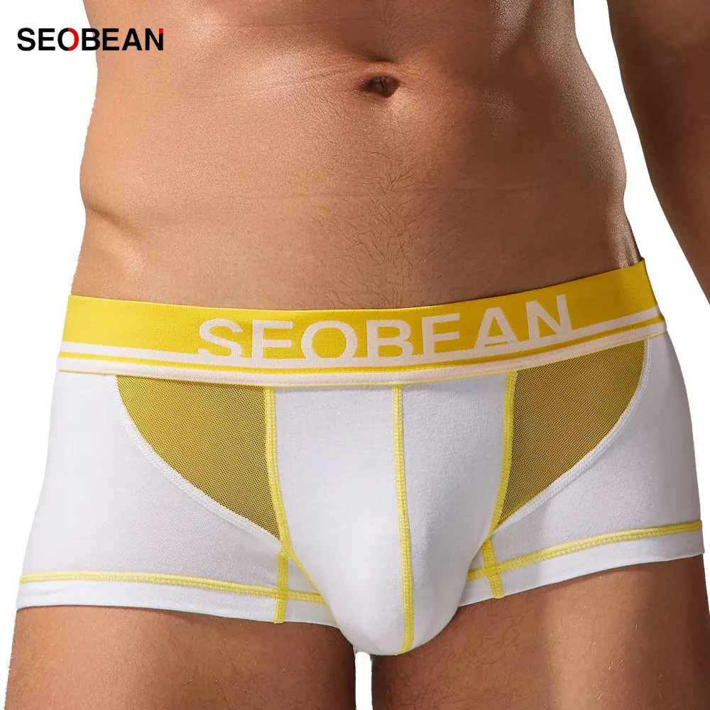 SEOBEAN Herren-Boxershorts, atmungsaktiv, 3 Panel, elastischer Bund, bequeme Unterstützung, weiche Stoffunterwäsche