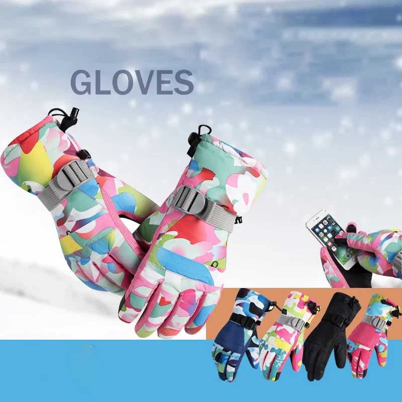 2025 Warm Heated Skiing Gloves Female Waterproof Men Sow Mittens Sports Mountain Woman Ski Glove Winter Snowboard Skiers Clothes