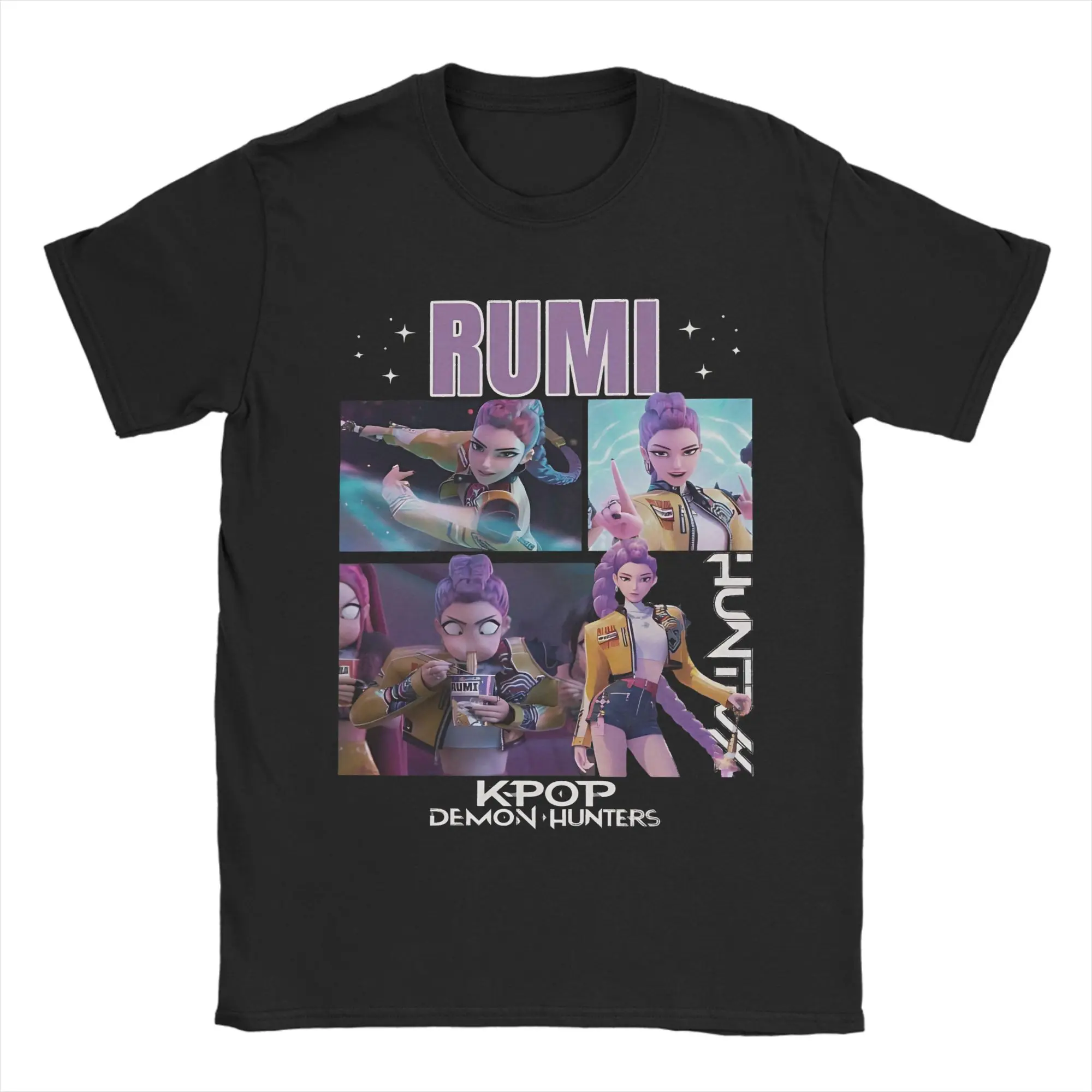 

Kpop Demon Hunter Huntrix Rumi T-Shirt Men Funny Pure Cotton Tee Shirt Round Neck Short Sleeve T Shirts Plus Size Clothes