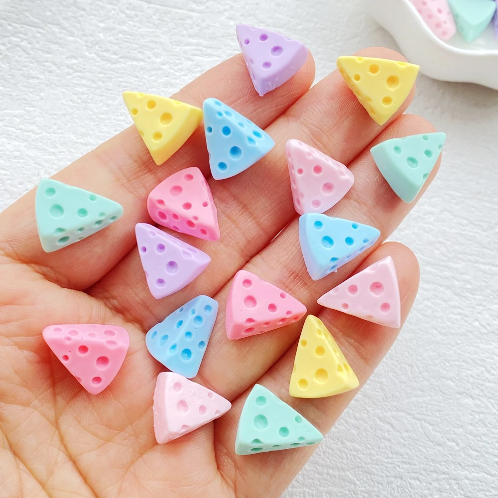 30 Uds. De minifiguras de queso coloridas y bonitas de resina con parte posterior plana para álbum de recortes, accesorios DIY, manualidades de decoración de dibujos animados