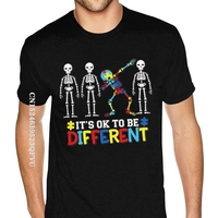 Top Autism Awareness It Okay To Be Different T Shirt Printing Kawaii Oversized Anime Tshirt Men Men Women Plus Size Black Tshirt