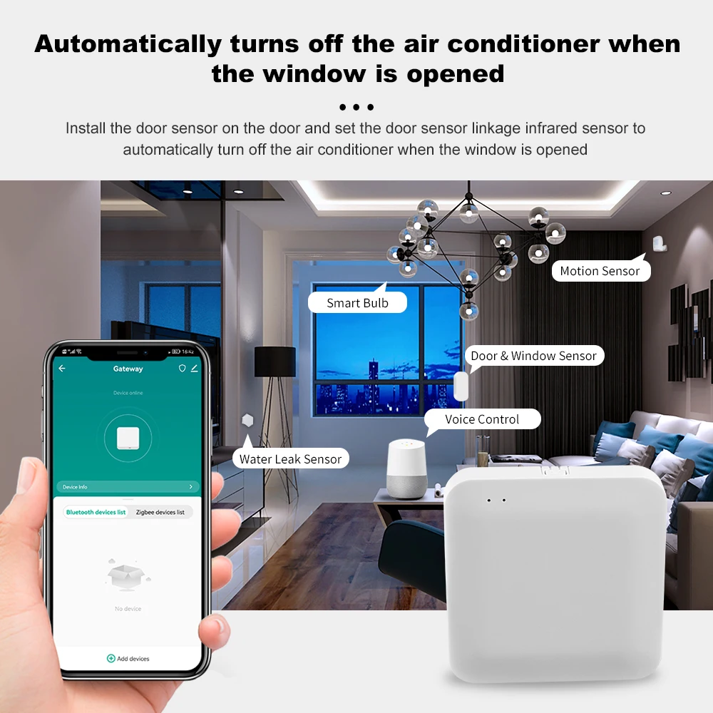 Smart ZigBee Gateway Hub ZigBee/Bluetooth Multi-mode Gateway Bridge for Smart Home Automation Work with Tuya Alexa Google Home