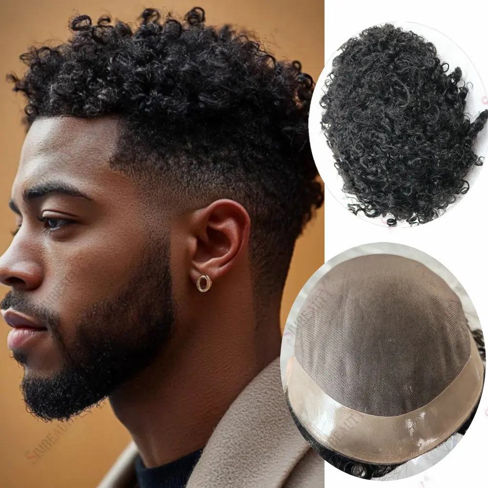 

Мужской парик-протез из натуральных волос, 12 мм, афро-кудрявый, с незаметной моно-основой NPU, долговечная система замещения волос, 8 мм/10 мм, кудрявый, для мужчин