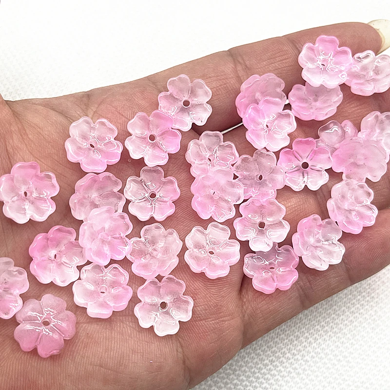 20 قطعة 13 مللي متر خمسة البتلة زهرة Lampwork الخرز قبعات الزجاج خزر عازل لصنع المجوهرات أساور يدوية دبوس الشعر