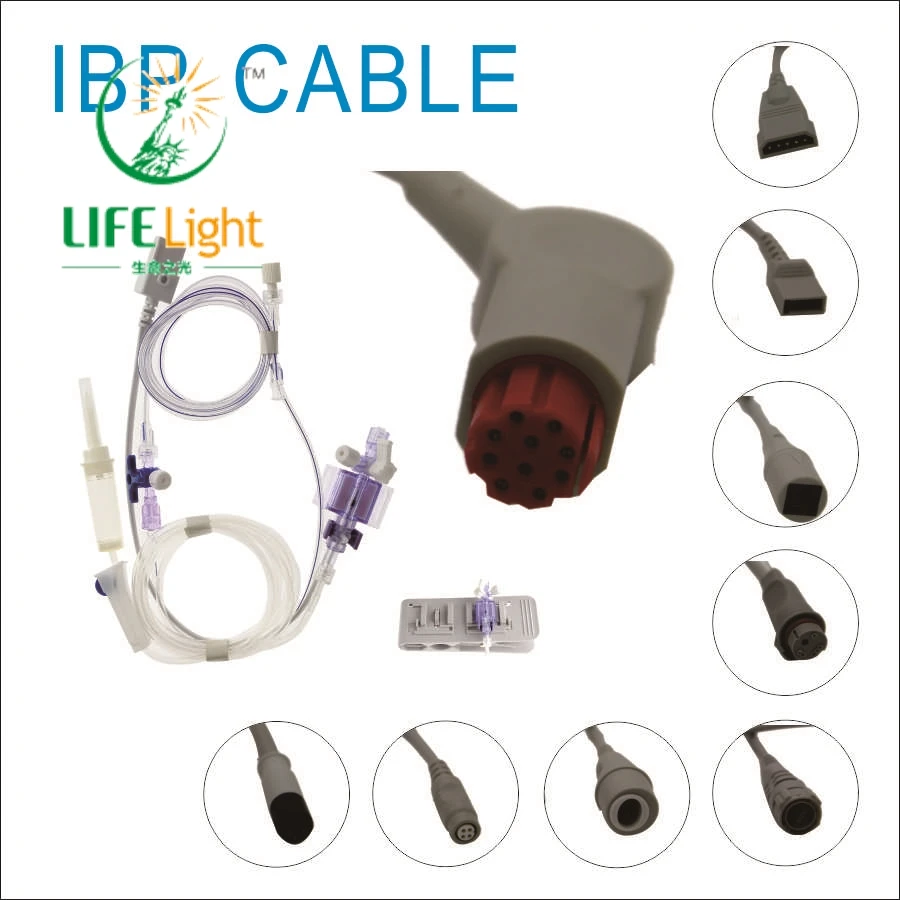 

Кабель инвазивного артериального давления Кабель-адаптер преобразователя IBP для монитора пациента Datex