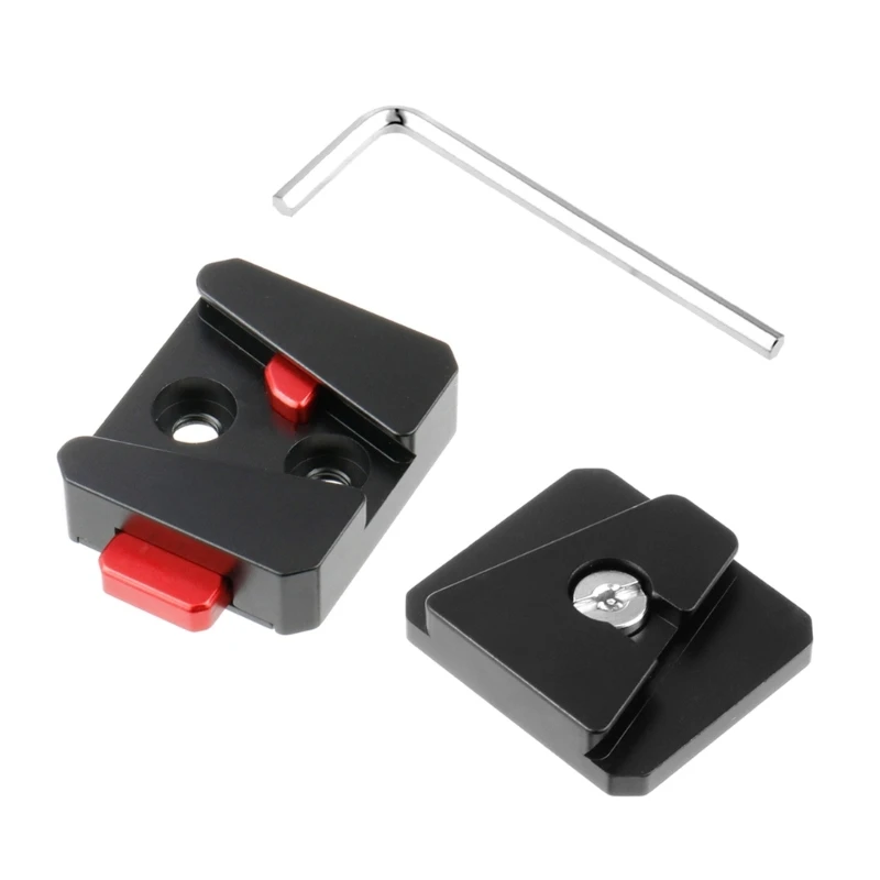 

Metal Camera Quick Release Plate with Wrench Standard 1/4in Thread Screw Holes